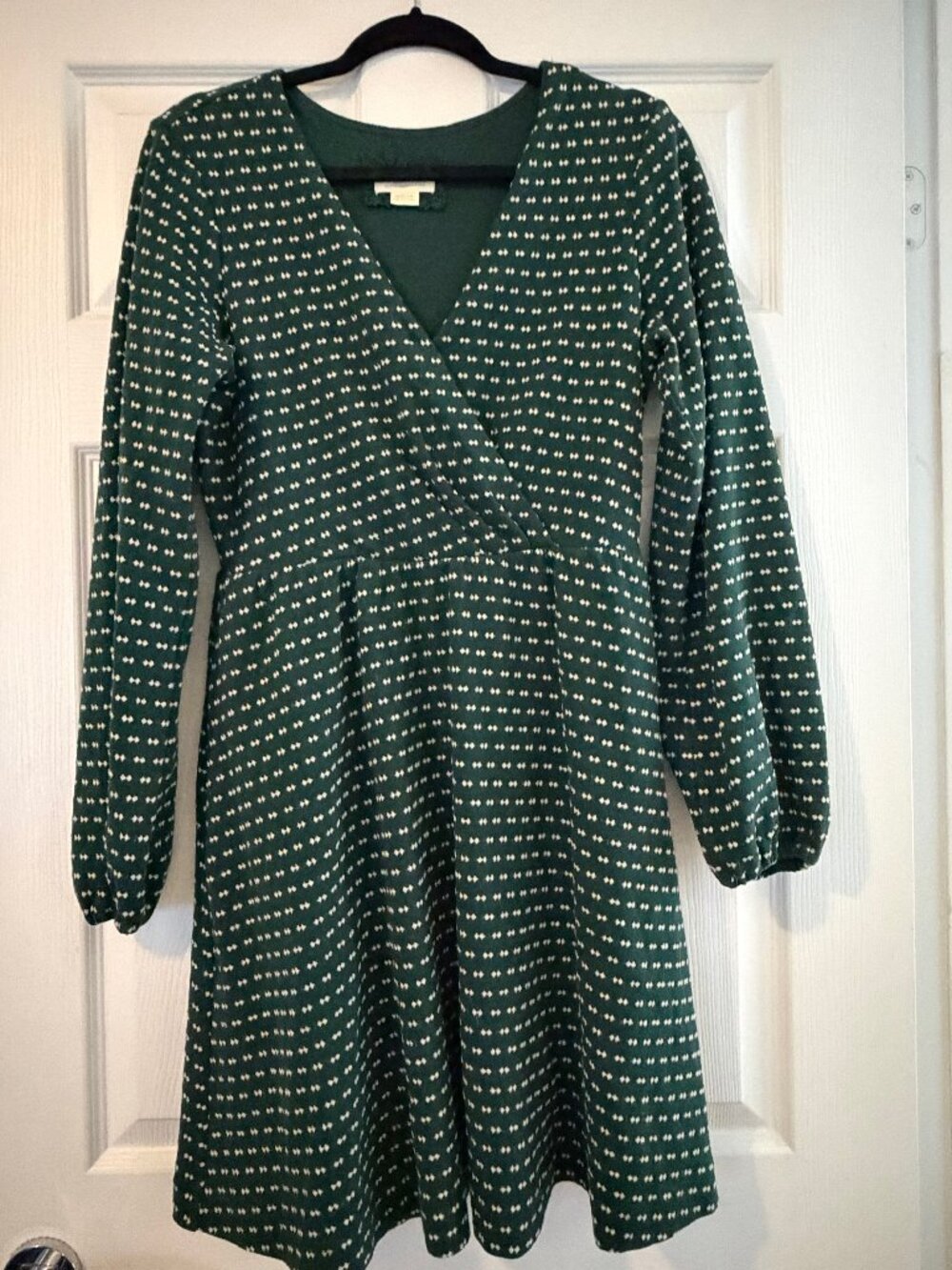 Maeve Green and White Dress by Anthropologie